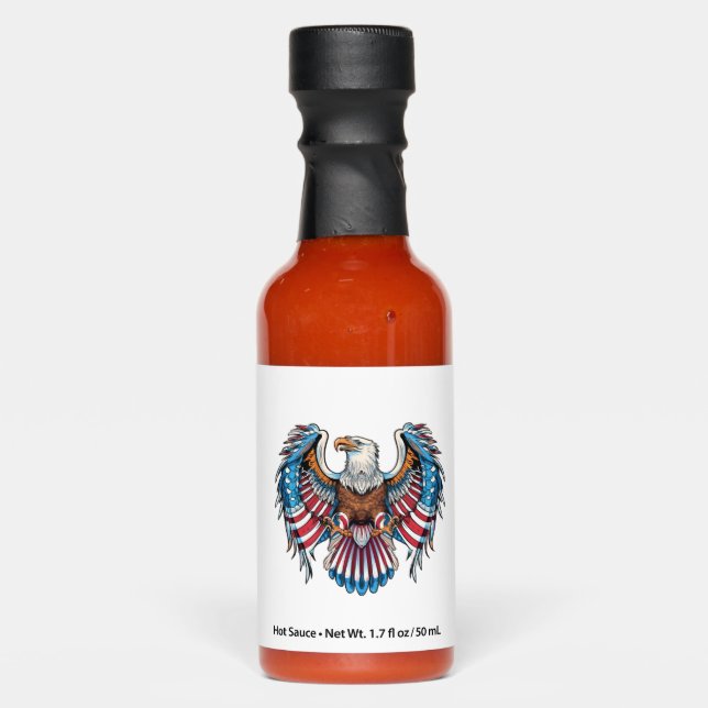 American Eagle Bald Eagle American Flag Patriotic Hot Sauces (Front)