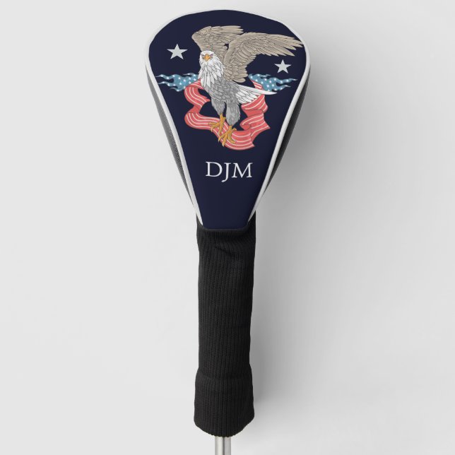 American Eagle Banner Monogram Golf Head Cover (Front)
