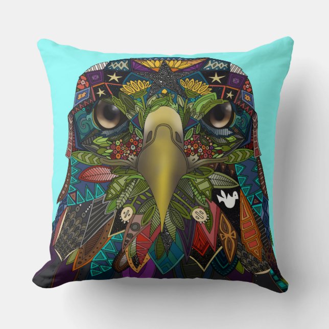 American Eagle blue Throw Pillow (Front)