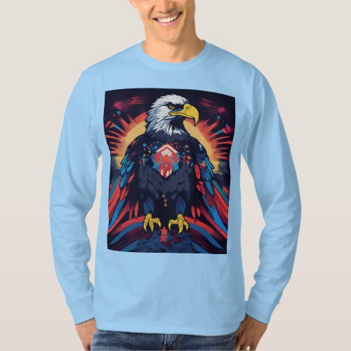 American Eagle Bold and majestic eagle in the cen T_Shirt