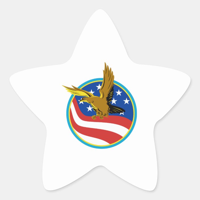 American Eagle Carry USA Flag Retro Star Sticker