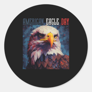 AMERICAN EAGLE DAY CLASSIC ROUND STICKER