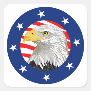 American Eagle Design Square Sticker