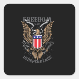 american eagle drawing square sticker