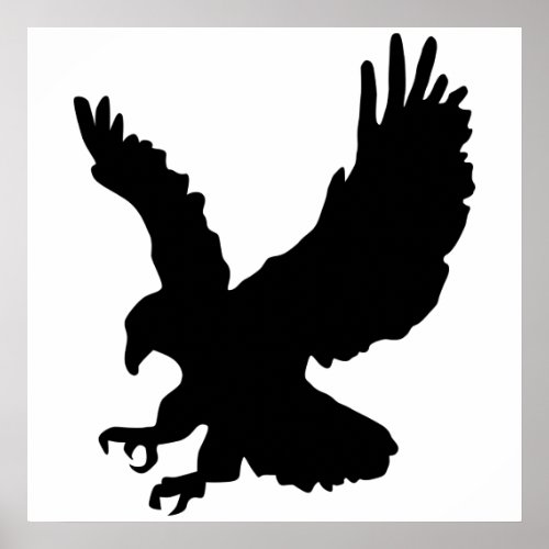 American Eagle Emblem Silhouette Poster
