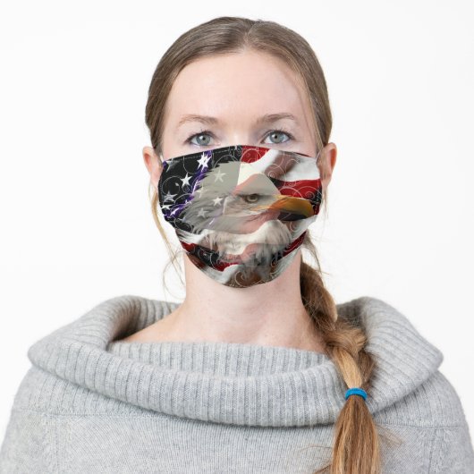 American Eagle Flag Adult Cloth Face Mask (Worn)