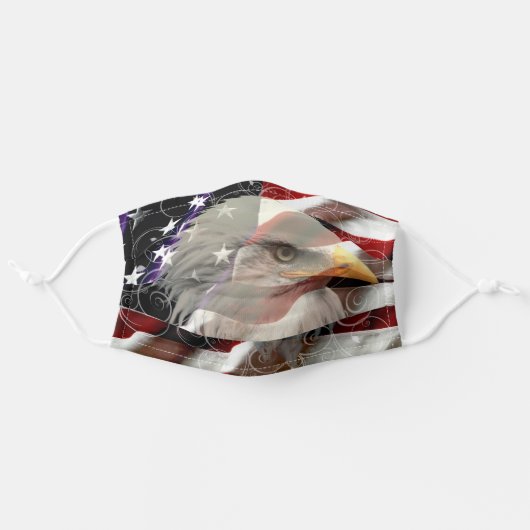 American Eagle Flag Adult Cloth Face Mask (Front, Unfolded)