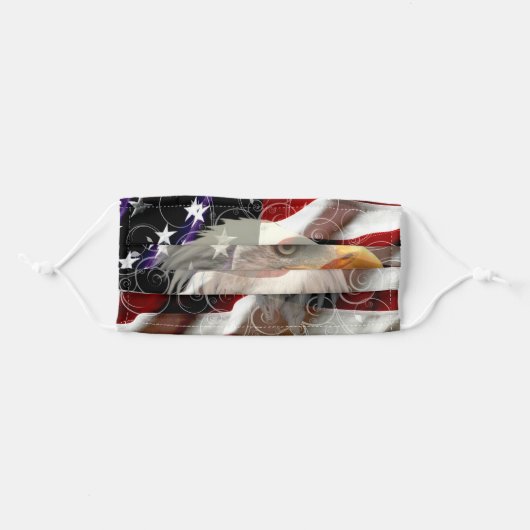 American Eagle Flag Adult Cloth Face Mask (Front, Folded)