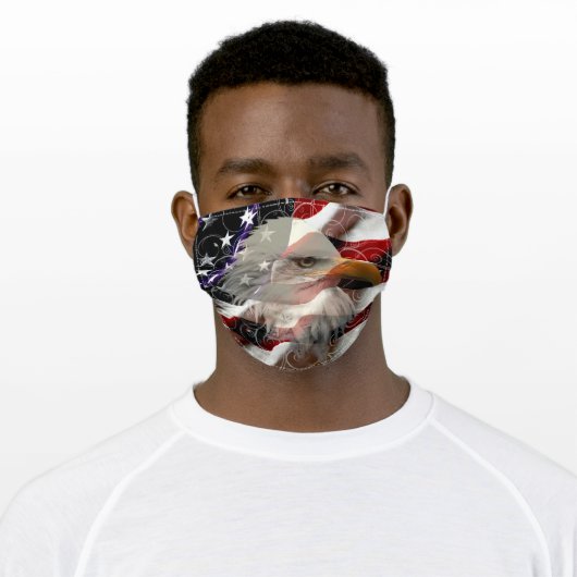 American Eagle Flag Adult Cloth Face Mask (Worn)