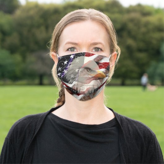 American Eagle Flag Adult Cloth Face Mask (Outside)