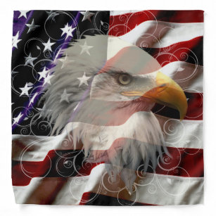 American Flag Patriotic Upwing Eagle Legends Live 21" x 21" Bandana #1044 American Flag Patriotic Upwing Eagle Legends Live 21" x 21" Bandana #1044