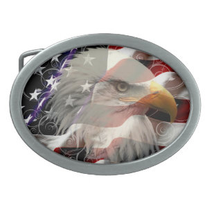 American Eagle Flag Belt Buckle