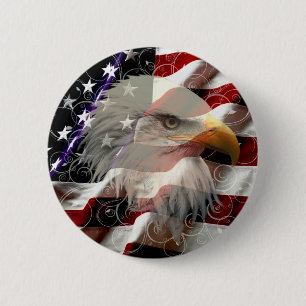 American Eagle Flag Button