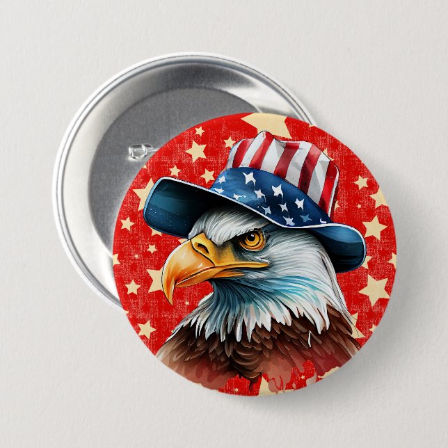 American Eagle Flag Button (Front & Back)