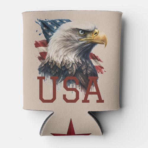 American Eagle  Flag Can Cooler
