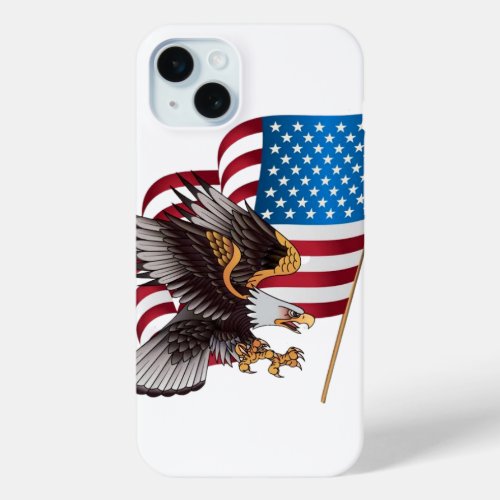 American Eagle Flag  iPhone 15 Plus Case