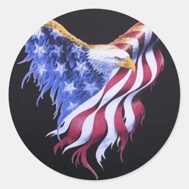 American Eagle Flag Classic Round Sticker (Front)