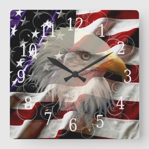 American Eagle Flag Clock