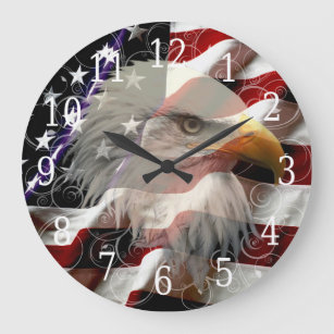 American Eagle Flag Clock