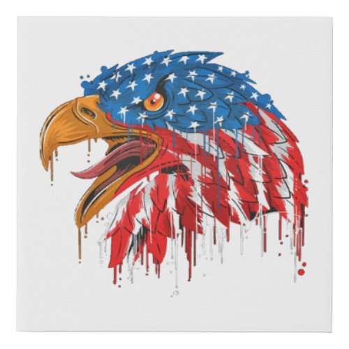 American Eagle Flag Faux Canvas Print