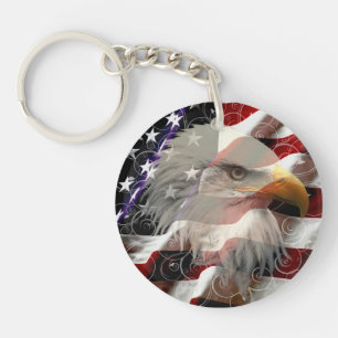American Eagle Flag Key Chain