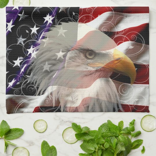  American  Eagle  Flag Kitchen  Towel Zazzle com