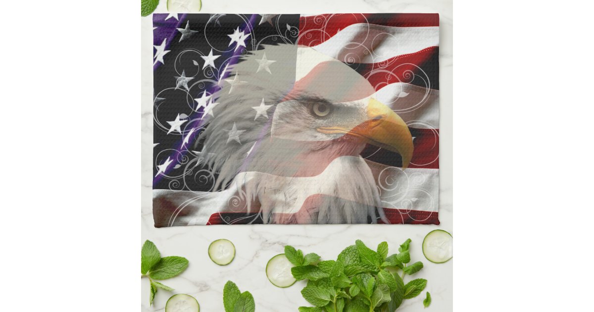  American  Eagle  Flag Kitchen  Towel Zazzle com