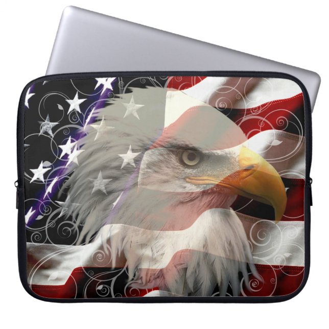 American Eagle Flag Laptop Sleeve (Front)