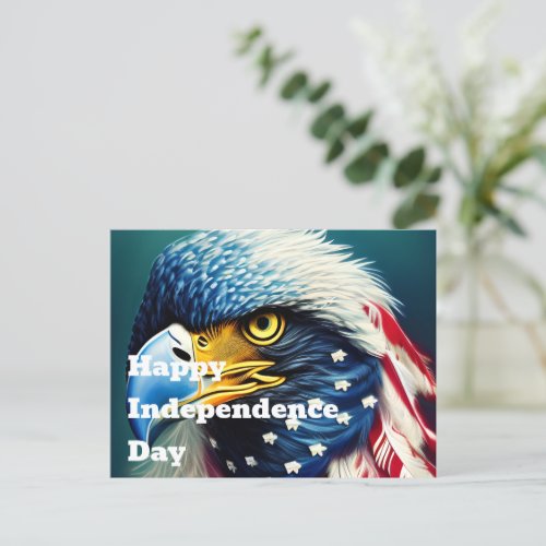 American Eagle flag patriotic Holiday Postcard