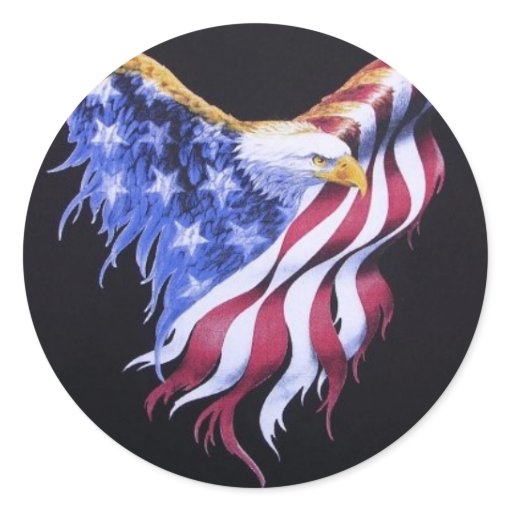 American Eagle Flag Classic Round Sticker | Zazzle