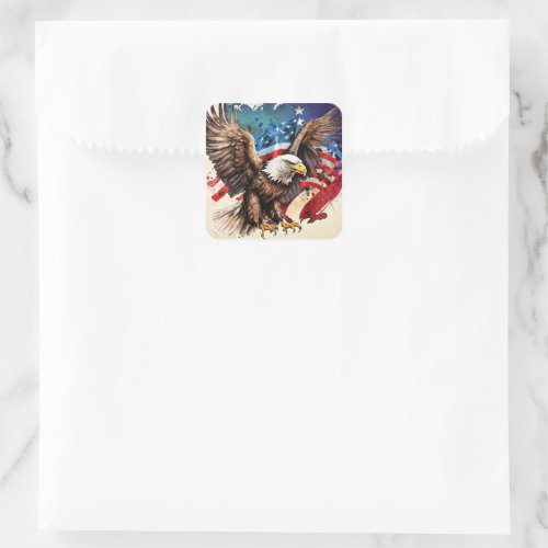 American Eagle flag Square Sticker