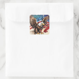 American Eagle flag Square Sticker