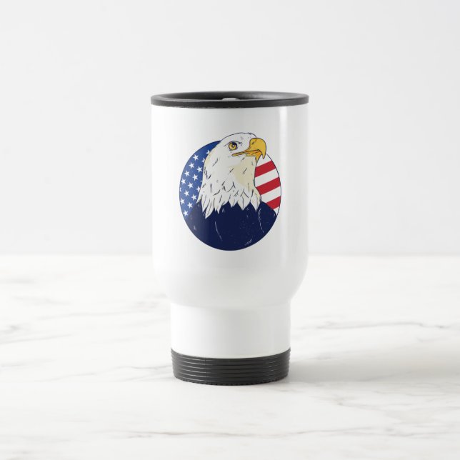 American Eagle Flag  Travel Mug (Center)