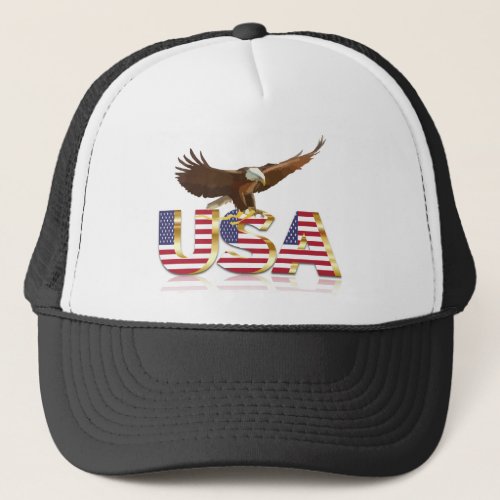 American eagle flag trucker hat