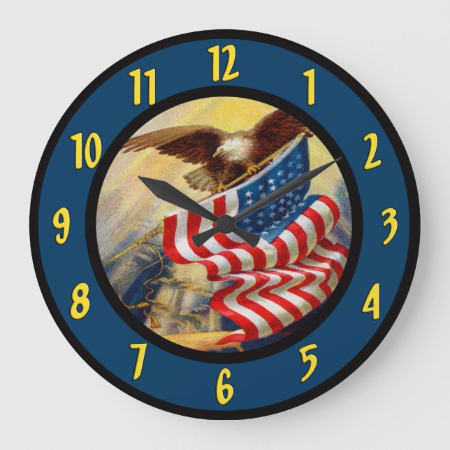 American Eagle Flag Wall Clock (Front)