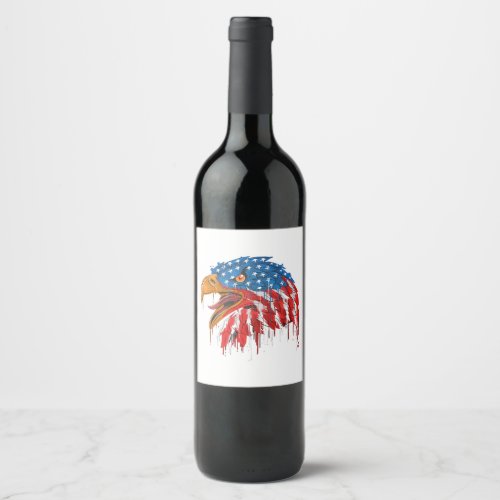 American Eagle Flag Wine Label