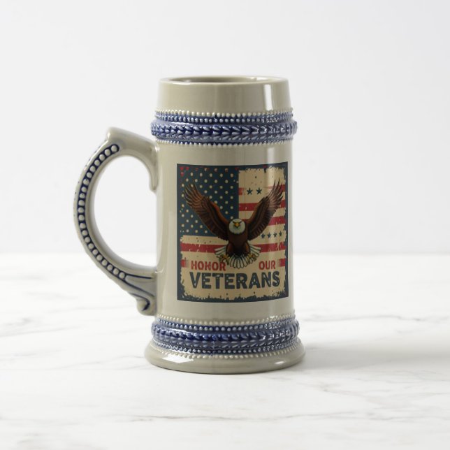American Eagle Honor Our Veterans Beer Stein (Left)