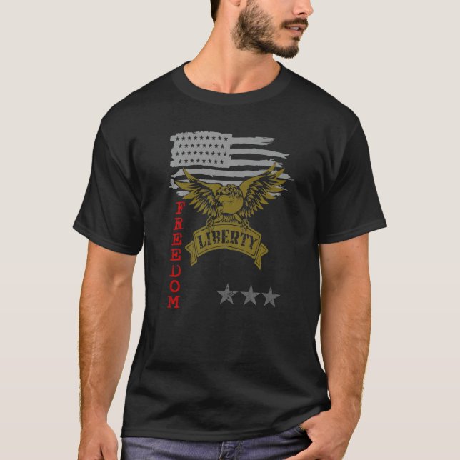 American Eagle Liberty Freedom Patriot Justice For T-Shirt (Front)