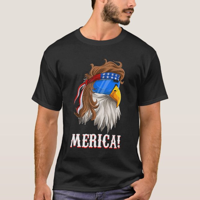 American Eagle Mullet Merica  Fourth Of July Usa F T-Shirt (Front)