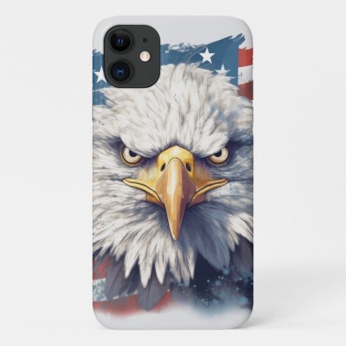 American Eagle on American flag iPhone 11 Case