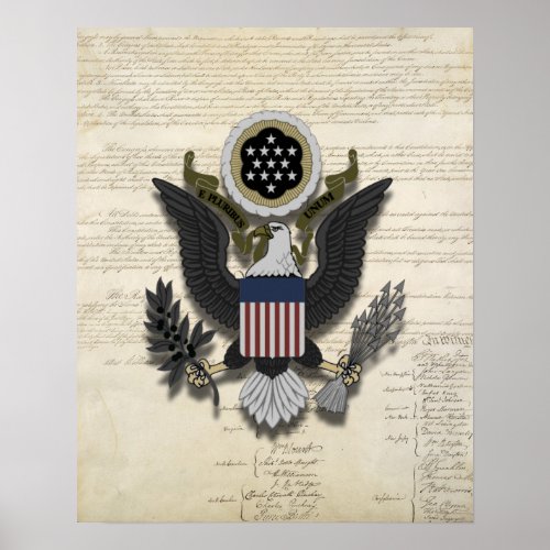 American Eagle on the Constitution Poster