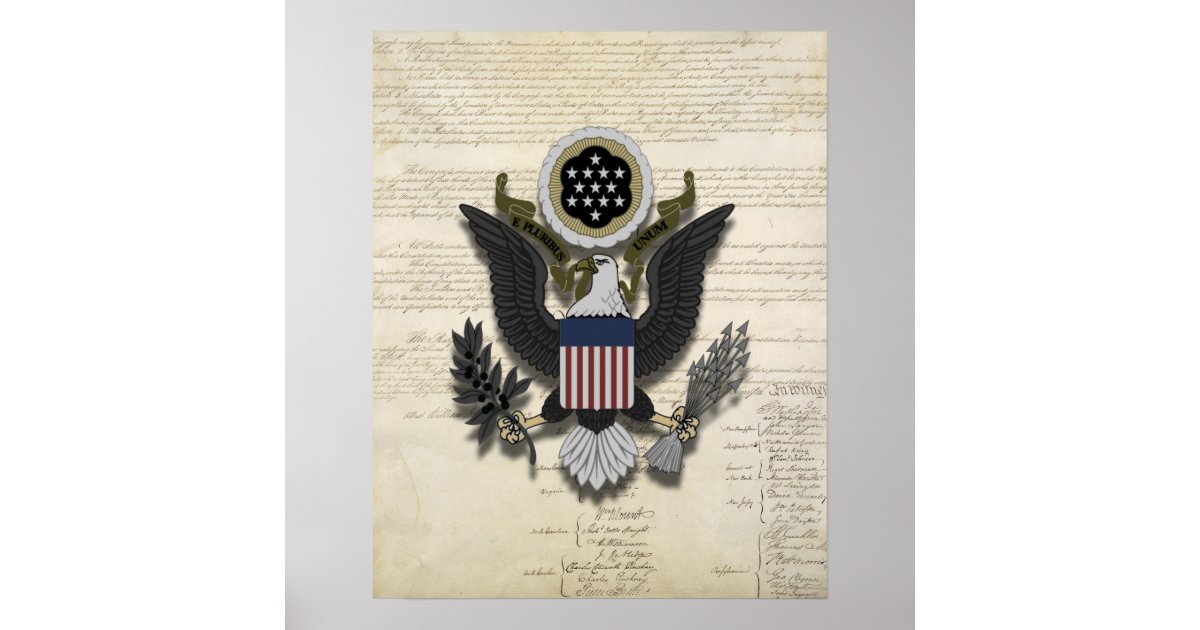 American Eagle on the Constitution Poster | Zazzle