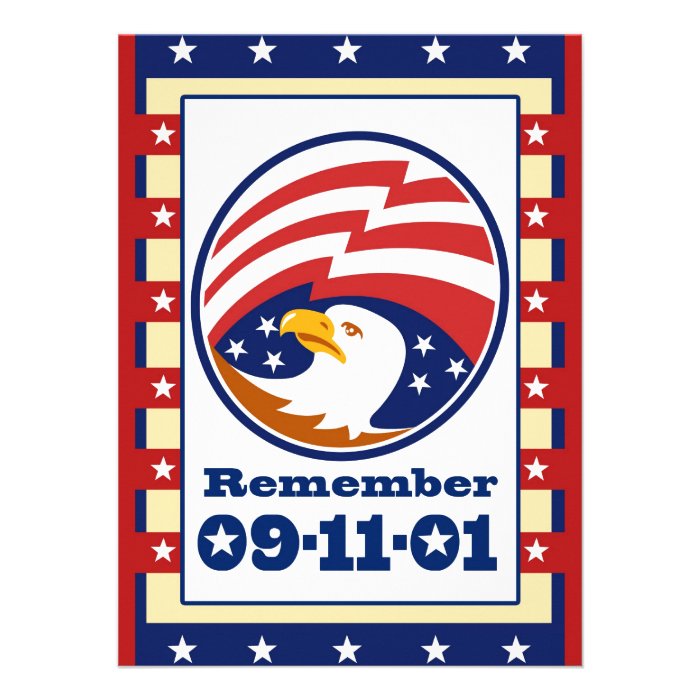 American Eagle Patriot Day 911 Greeting Card Announcements