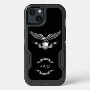 American Eagle Patriot, Monogram, Black & Silver iPhone 13 Case