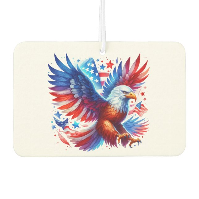 American Eagle Patriotic Design Red White Blue Air Freshener (Front)