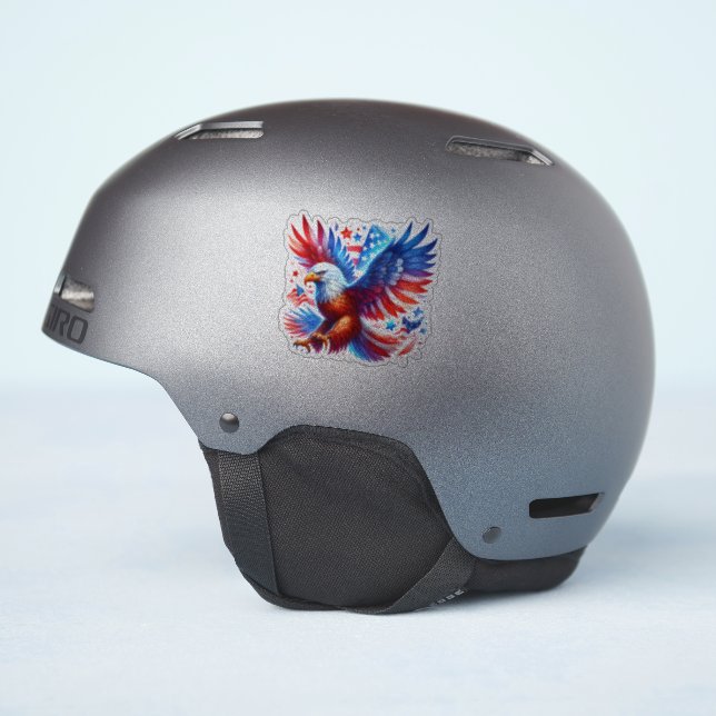 American Eagle Patriotic Design Red White Blue Sticker (Helmet Side)