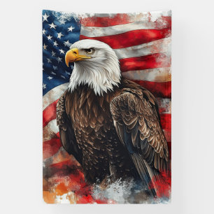American Eagle Patriotic Flag Art Banner