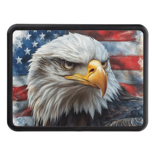 American Eagle Patriotic Flag Art Hitch Cover