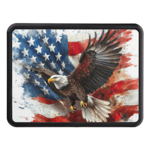 American Eagle Patriotic Flag Art Hitch Cover