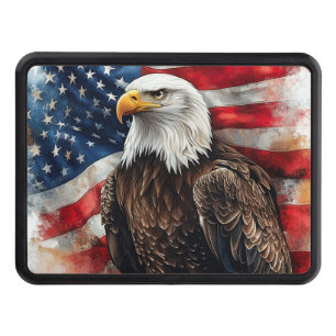 American Eagle Patriotic Flag Art Hitch Cover